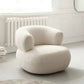 White Lambswool Minimalist Single Sofa for Casual Comfort in Small Spaces Rekea Furnitures