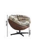 Swivel Barrel Accent Chair with Plump Seat and Detachable Cushion