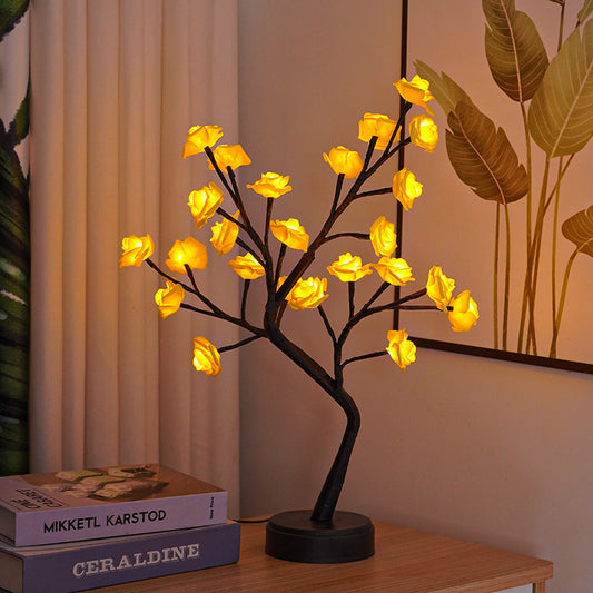 USB-Operated Flower Tree Rose Table Lamps Rekea Furnitures