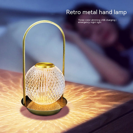 Portable Metal Ambiance Bedroom Bedside Lamp: Enhance Home Decor