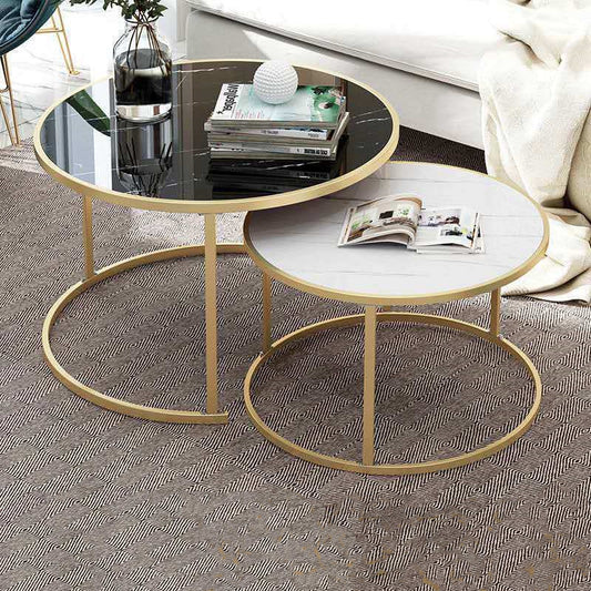 Compact Round Coffee Table Set for Hallway Seating Rekea Furnitures