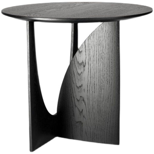 Geometric Designer Round Side Table in Black and Log Color Rekea Furnitures