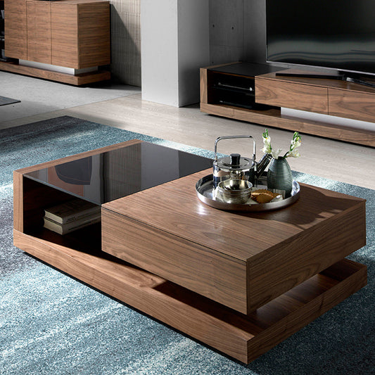North American Black Walnut Solid Wood Tea Table Modern Minimalist Living Room Storage Nordic Style Minimalist Square Tea Table