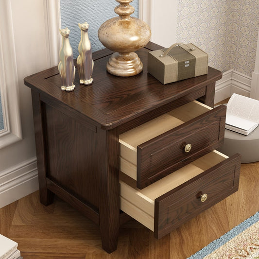 American Style Ash Wood Bedside Storage Cabinet - Rekea Furnitures