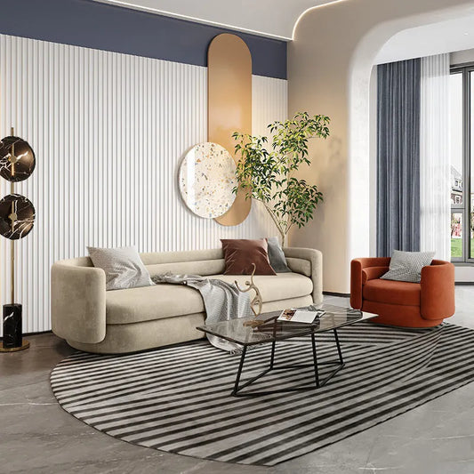 Italian Fabric Designer Double Sofa – Modern, Light Luxury, Small Apartment