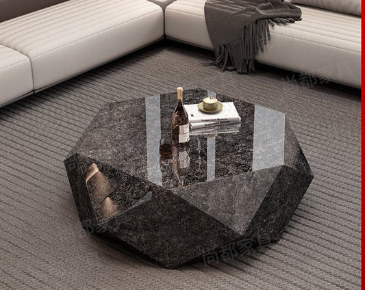 2023 New Coffee Table Living Room Minimalist Rock Board Coffee Table Small Apartment Shaped Household Diamond Shaped Small Coffee Table Wholesale