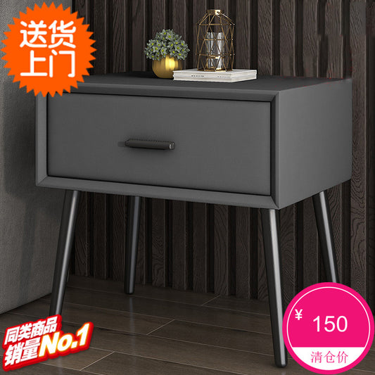 Bedside Table Technology Cloth Solid Wood Soft Bag Fabric Minimalist Cabinet For Small Apartment Light Luxury Simple Modern Bedroom Bedside Cabinet
