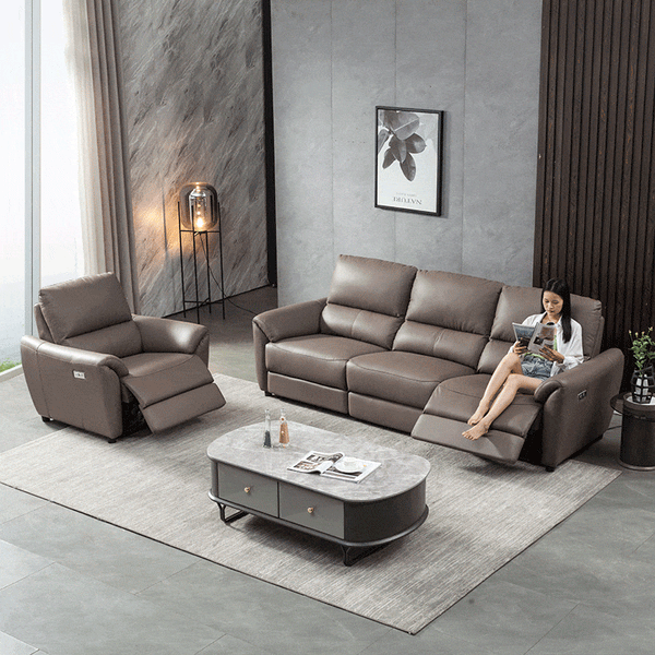 Italian Cabin Leather Sofa Set – Modern, Multi-Function, Electric - Rekea Furnitures