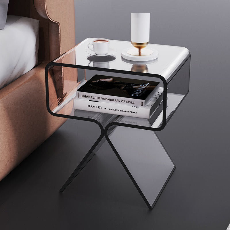 Sleek Transparent Acrylic Side Table: Minimalist Sofa and Tea Table Rekea Furnitures