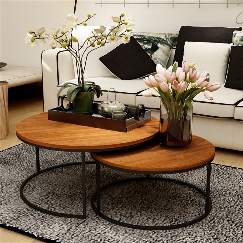 American Retro Solid Wood Round Tea Table for Stylish Living Spaces and Offices Rekea Furnitures