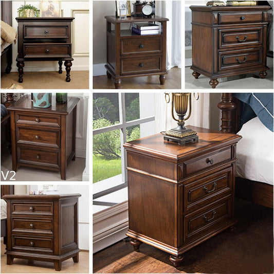 American Walnut Bedside Storage Cabinet: Full Solid Wood, Customized Luxury