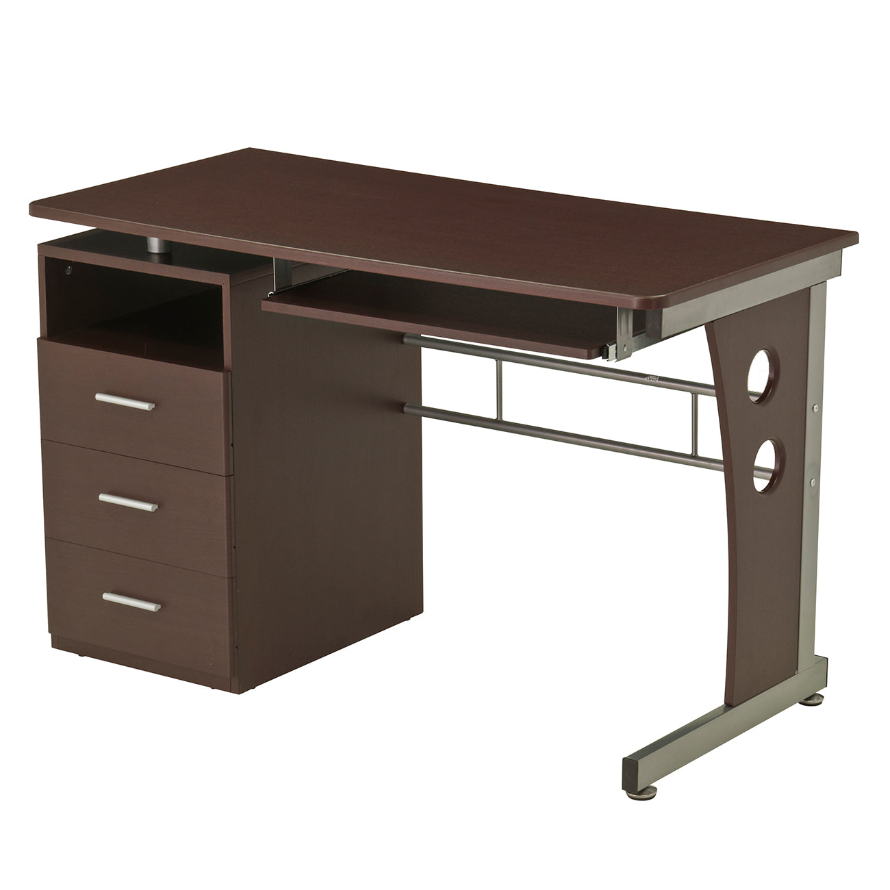 Techni Mobili Computer Desk with Abundant Storage, Chocolate Rekea Furnitures