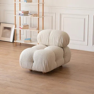 White Modular Lambswool Sofa for Stylish Living Rooms Rekea Furnitures
