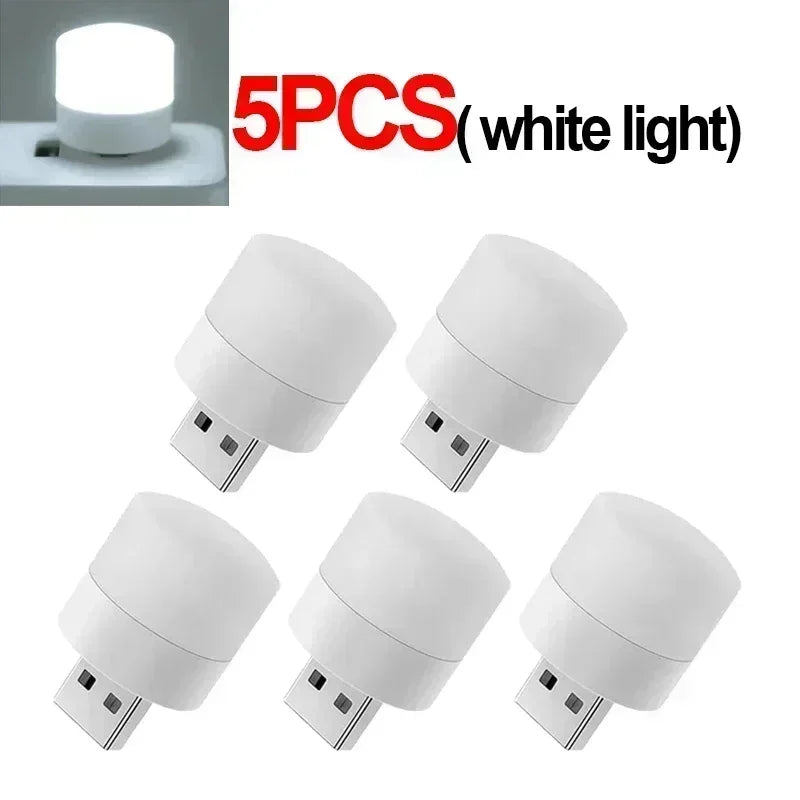 Compact USB Night Light with Warm White Glow