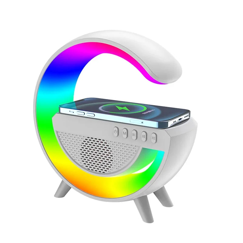 RGB Wireless Charger Stand with Bluetooth Speaker - Fast Charging Station