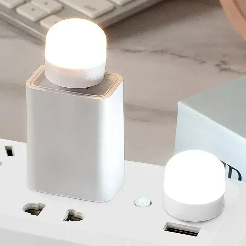 Compact USB Night Light with Warm White Glow