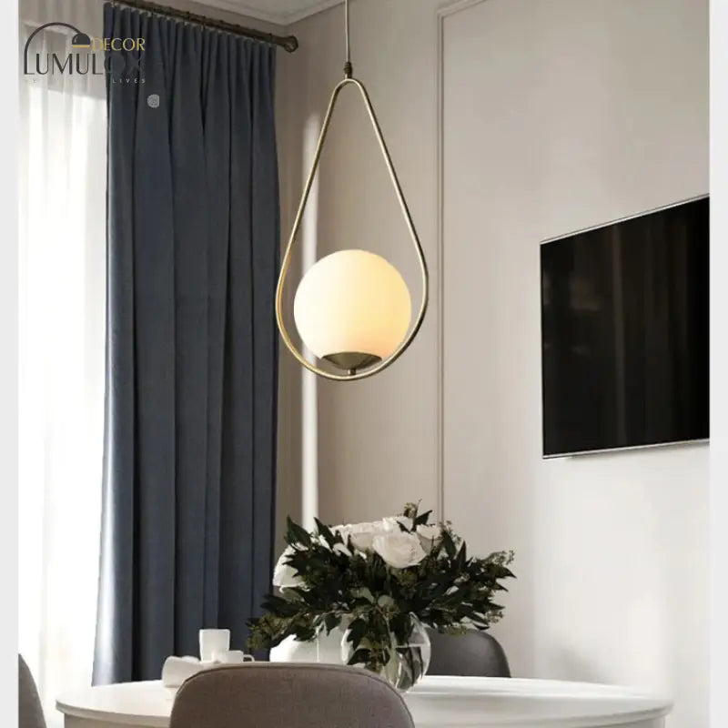 LED Glass Ball Pendant Lights: Stylish Iron Hanging Light Fixture for Living, Dining, and Bedroom
